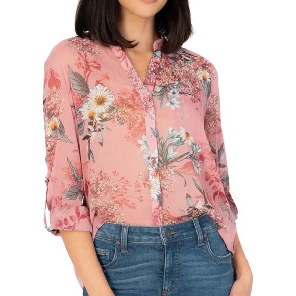 Kut from Kloth Floral Print Button Up Blouse - Picture 12 of 16